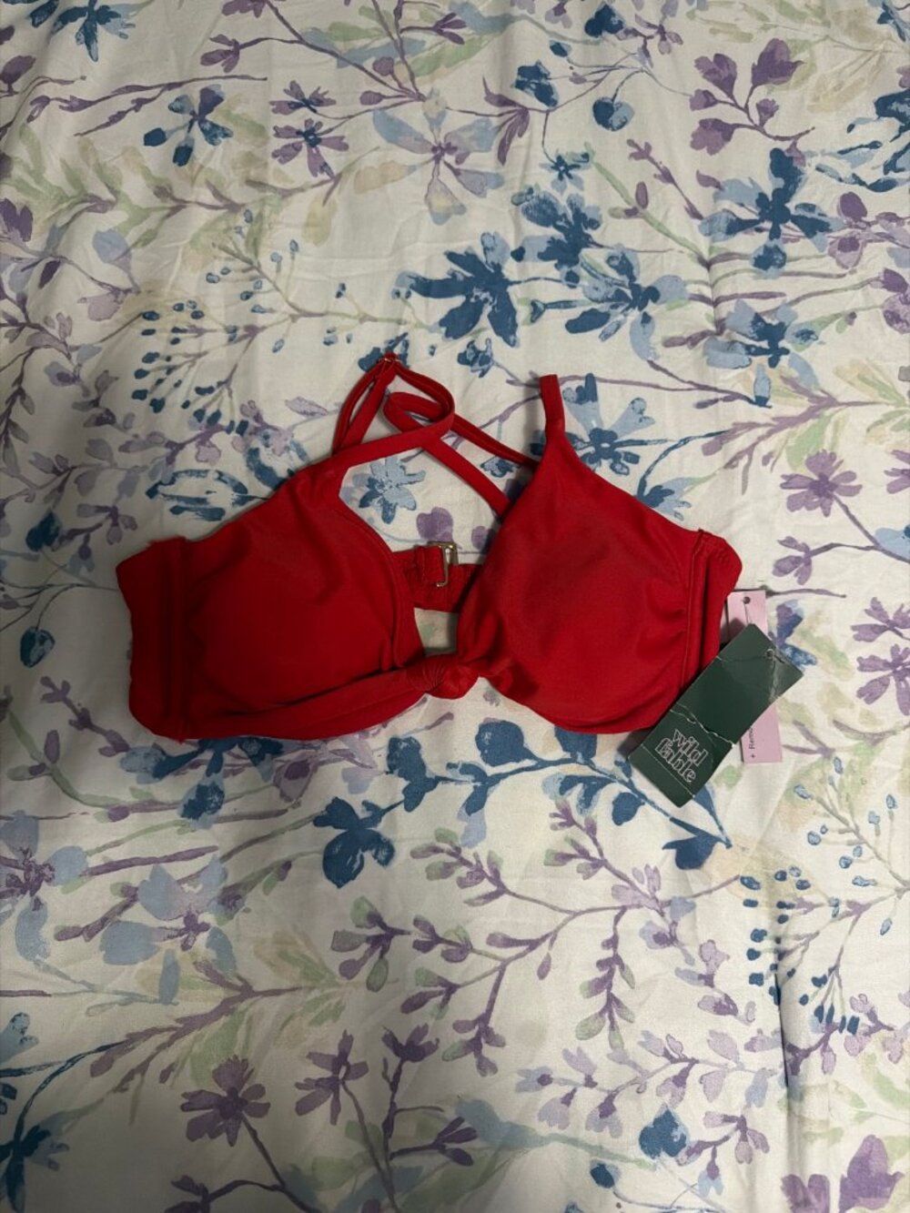 Wild Fable Red Knot Front Bikini Top - Size M - NWT